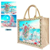 Handcrafted Diamond Painting Tote Bag – Love Bike