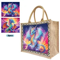 Handcrafted Diamond Painting Tote Bag – Blue Dragon