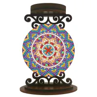 Premium Candle Holder – Blue Mandala