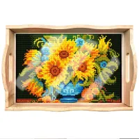 Handcrafted Wooden Serving Tray – The Sunflowers