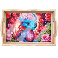 Handcrafted Wooden Serving Tray – The Dragon & Roses