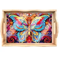 Handcrafted Wooden Serving Tray – Gorgeous Butterfly