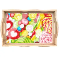 Handcrafted Wooden Serving Tray – Varied Fruits