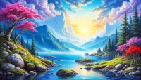 Mountain Majesty - 100cmx60cm (39.4"x23.6") – Image 1