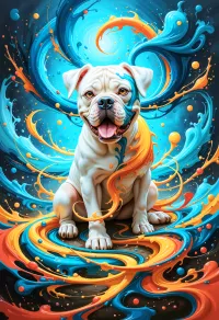 Joyful Dog - 70cmx90cm (27.5"x35.4") – Image 1