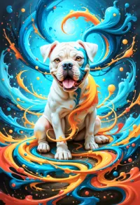 Joyful Dog - 70cmx90cm (27.5"x35.4") – Image 2