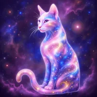 Cosmic Feline - 80cmx80cm (31.5"x31.5") – Image 2