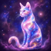 Cosmic Feline - 80cmx80cm (31.5"x31.5") – Image 1