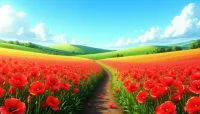 Poppy Field Path – Image 1