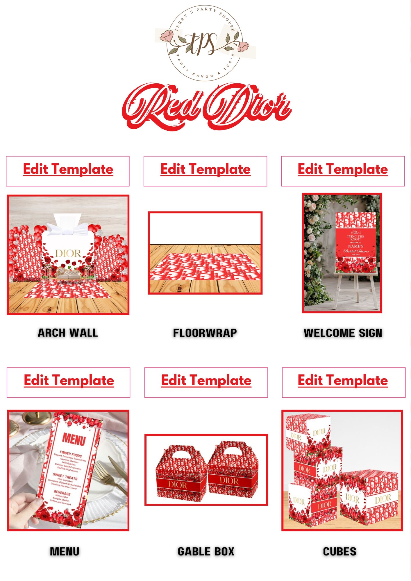 Red Dior Valentine's Bridal Shower Bundle – Image 2