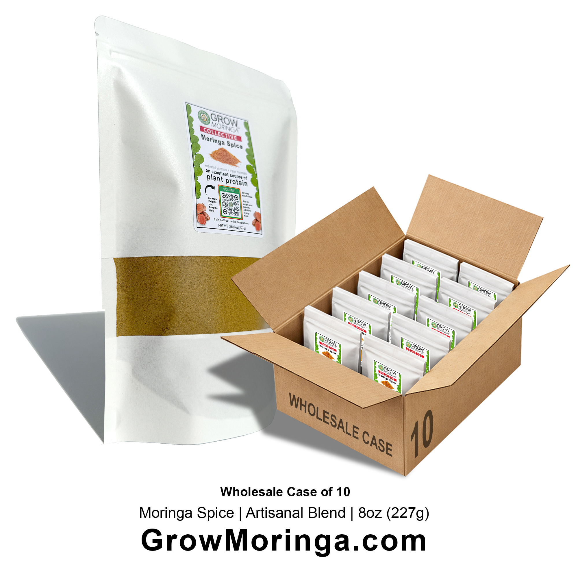 USA Moringa Spice | Artisanal Herbal Blend | Wholesale Case – 8oz (227g)