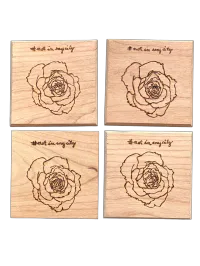 NIMC 4pack Wooden Coasters  – Image 1