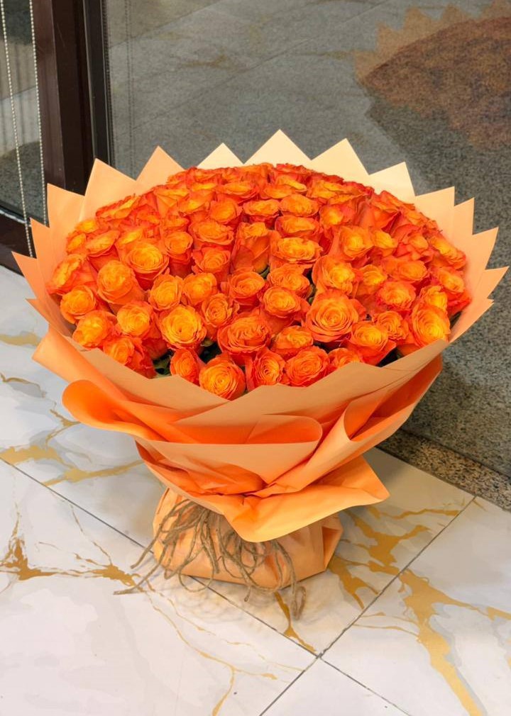 Grand Orange Rose Celebration Bouquet - Luxury Gifting for Special Occasions – Image 1