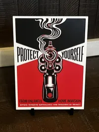 "Protect Yourself" Revolver 3D Printed Wall Art – Image 1