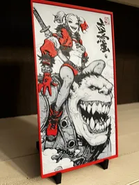 Harley Quinn Anime Style 3D Printed Art – DC Wall Decor – Image 2