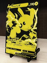 Pikachu Pokémon Card 3D Printed Art – Gamer Wall Decor – Image 3