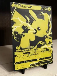 Pikachu Pokémon Card 3D Printed Art – Gamer Wall Decor – Image 2