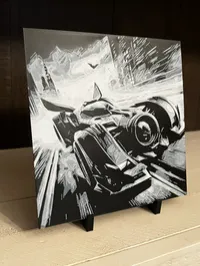Batmobile 3D Printed Art – Batman Car Wall & Shelf Decor – Image 3