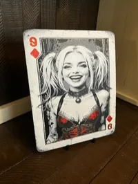 Harley Quinn-Inspired Queen of Hearts 3D Printed Wall Art – Image 2