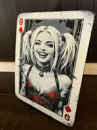 Harley Quinn-Inspired Queen of Hearts 3D Printed Wall Art – Image 3