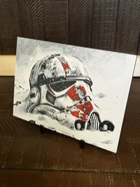 Stormtrooper Helmet Battle Worn 3D Printed Art – Red – Image 2