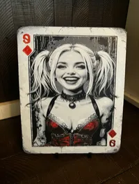 Harley Quinn-Inspired Queen of Hearts 3D Printed Wall Art – Image 1