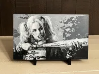 Harley Quinn Art with Bat Wall Art Decor – Image 1