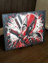Deadpool-Inspired 3D Printed Wall Art – Large 8" x 10" – Image 1