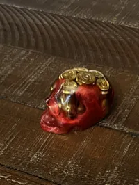 Bullet Casing Resin Skull – Red, Mini – Image 3