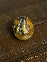 Bullet Casing Resin Skull – Gold, Mini – Image 3