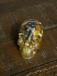 Bullet Casing Resin Skull – Gold, Mini – Image 2