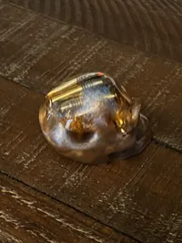 Bullet Casing Resin Skull – Blue & Gold, Mini – Image 4