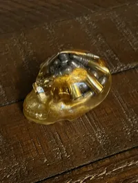 Bullet Casing Resin Skull – Gold, Mini – Image 4