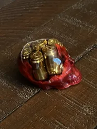 Bullet Casing Resin Skull – Red, Mini – Image 2