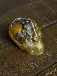 Bullet Casing Resin Skull – Gold, Mini – Image 1