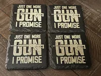 One More Gun Slate Coaster – Gun Collector Gift (Single or Set of 4) – Image 2