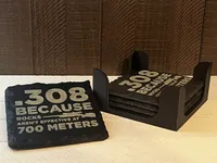 308 Rocks Slate Coaster – Gun Collector Gift (Single or Set of 4) – Image 2
