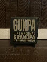 Gunpa Slate Coaster – Gun Collector Gift (Single or Set of 4) – Image 1