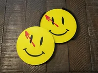 Rorschach Smiley Coaster Set of 4 with Holder – 3D Printed – Image 2