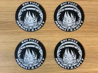 One Piece Straw Hat Coaster Set of 4 with Free Holder – Anime 3D Printed – Image 1