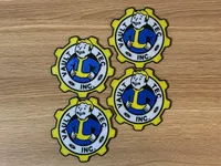 Vault Boy & Vault-Tec Coaster Set of 4 with Holder – 3D Printed – Image 1