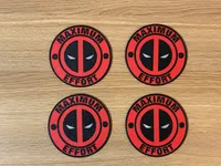 Deadpool Maximum Effort Coaster Set of 4 with Holder – 3D Printed – Image 1