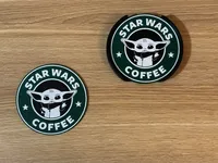 Baby Yoda Coffee Coaster Set of 4 with Free Holder – 3D Printed – Image 2