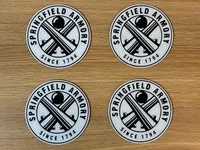 Springfield Armory-Themed Coaster Set of 4 with Holder – 3D Printed – Image 1