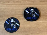 John Wick Blue Coaster Set of 4 with Holder – 3D Printed – Image 2