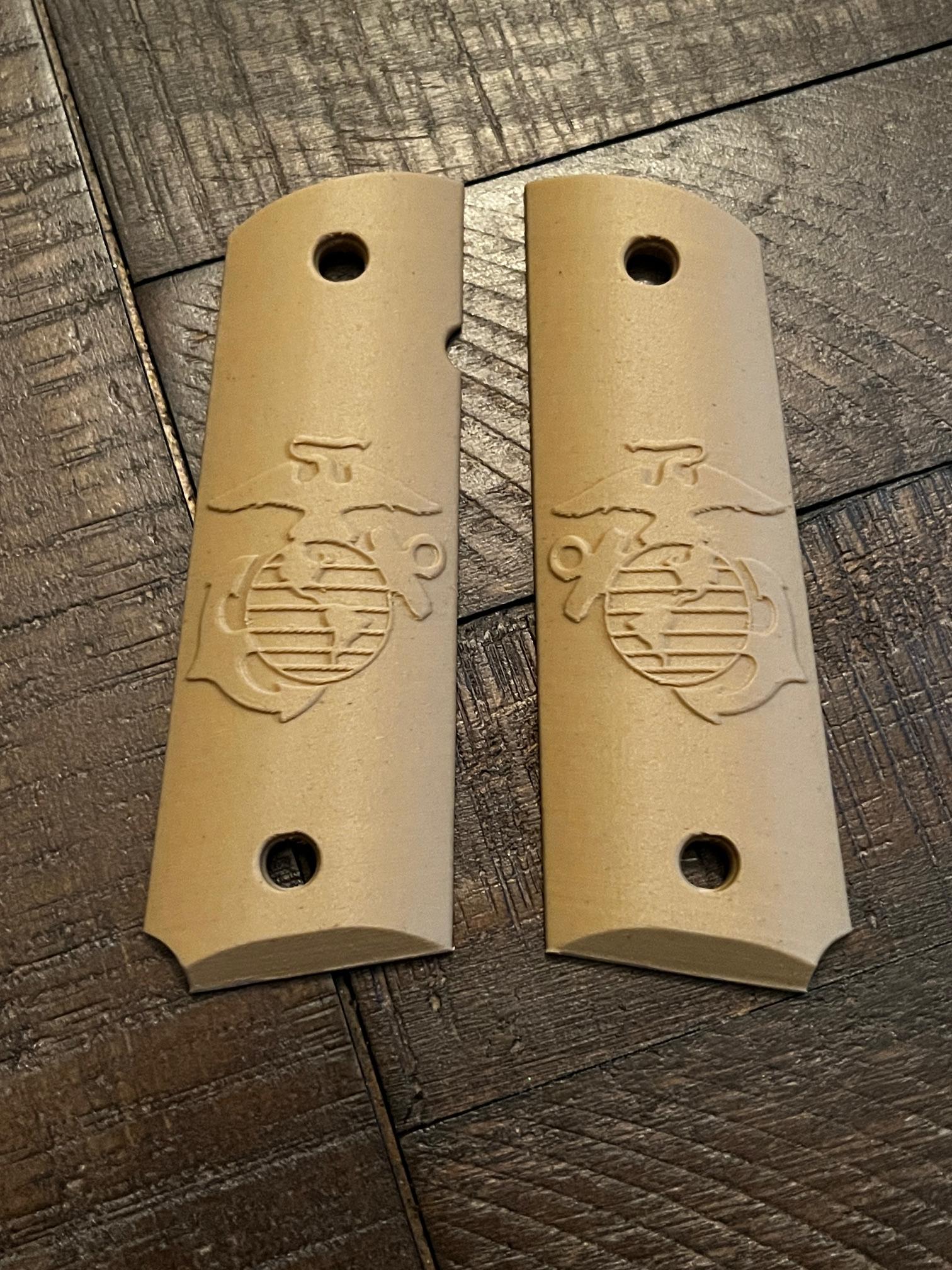 1911 Pistol Grips USMC Marine Dessert Sand Kimber Colt Rock Island Springfield – Image 2