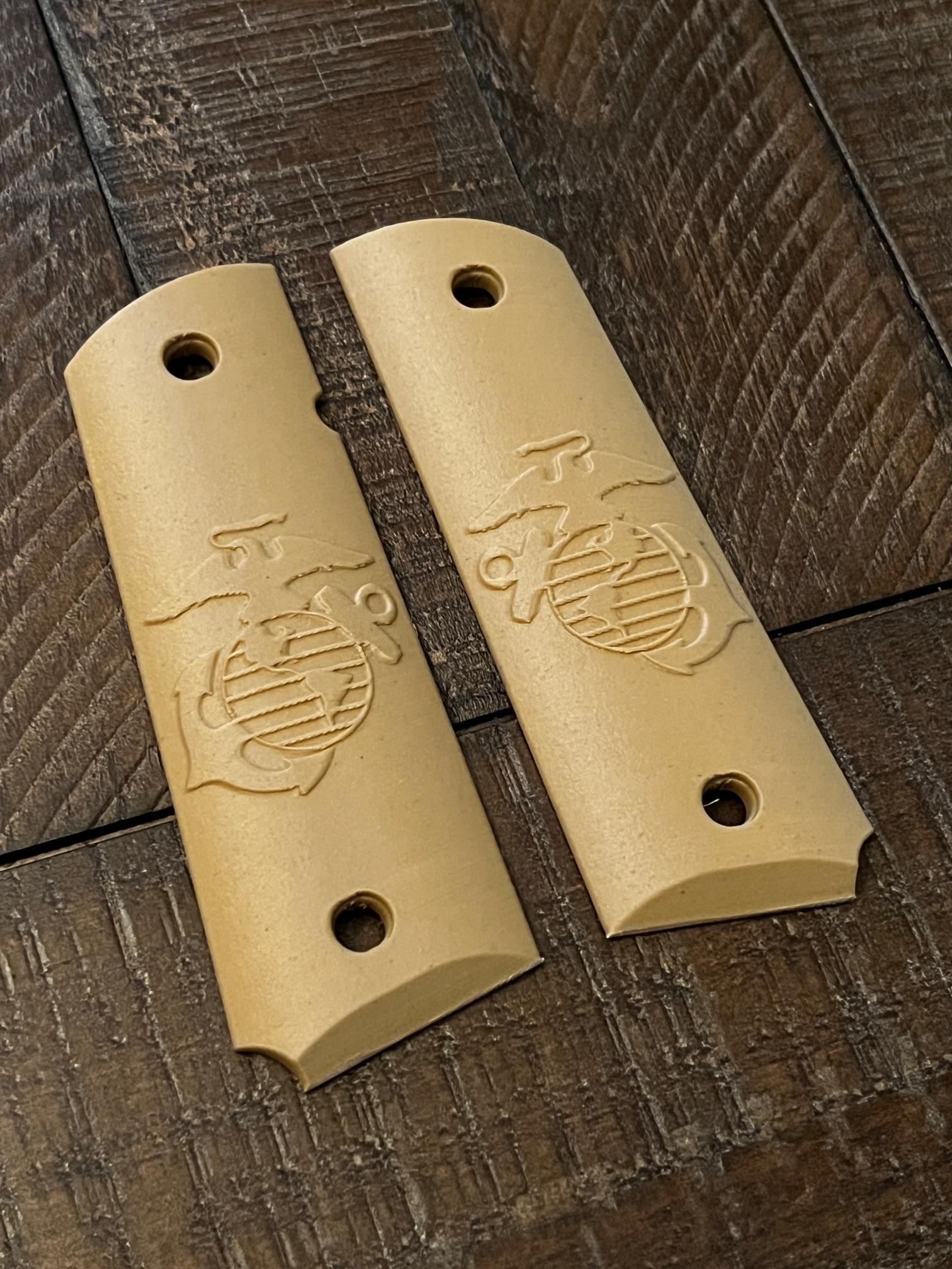 1911 Pistol Grips USMC Marine Dessert Sand Kimber Colt Rock Island Springfield – Image 1