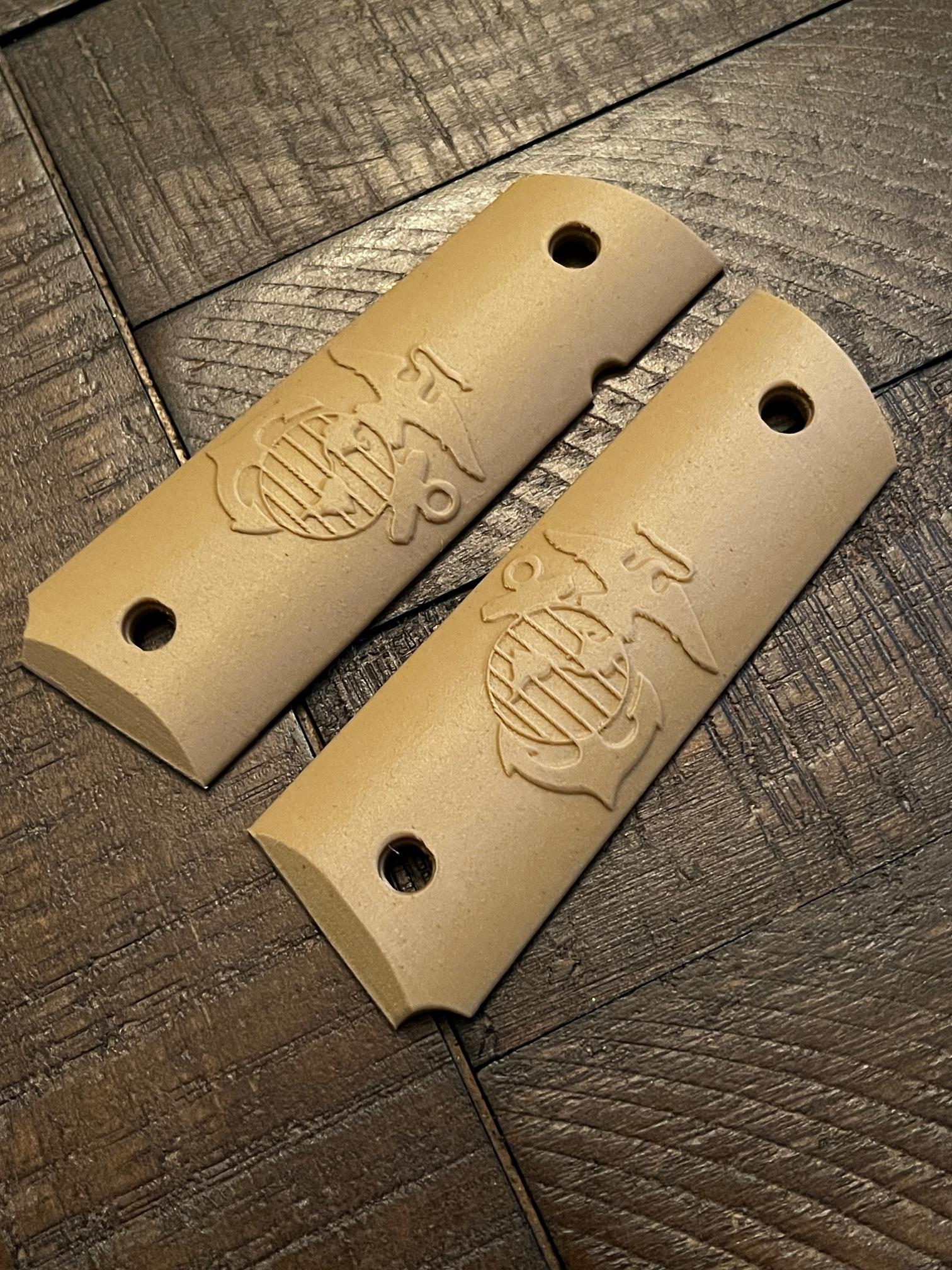 1911 Pistol Grips USMC Marine Dessert Sand Kimber Colt Rock Island Springfield – Image 3