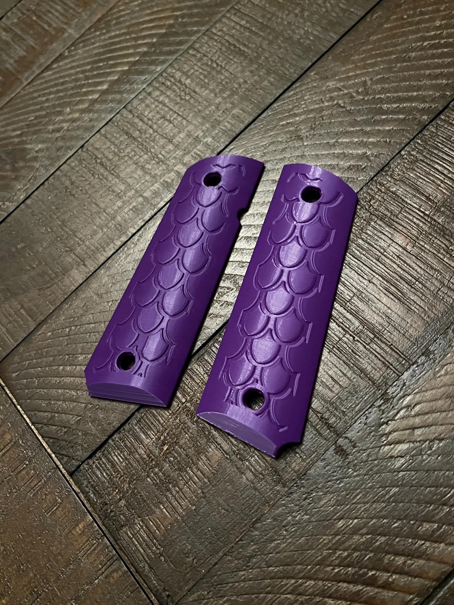 Purple Dragon Scale 1911 Pistol Grips Kimber Colt Rock Island Springfield – Image 2