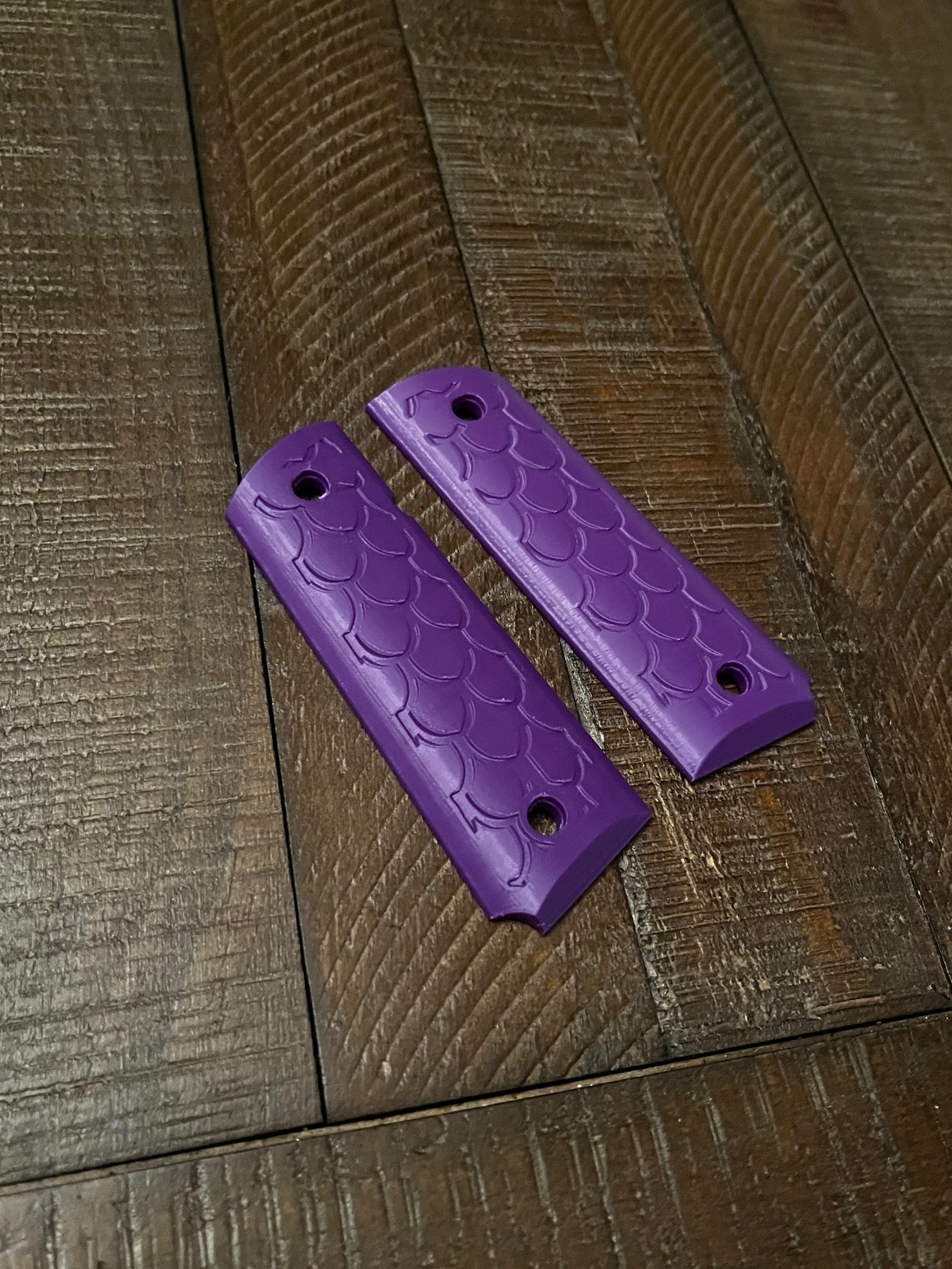 Purple Dragon Scale 1911 Pistol Grips Kimber Colt Rock Island Springfield – Image 3